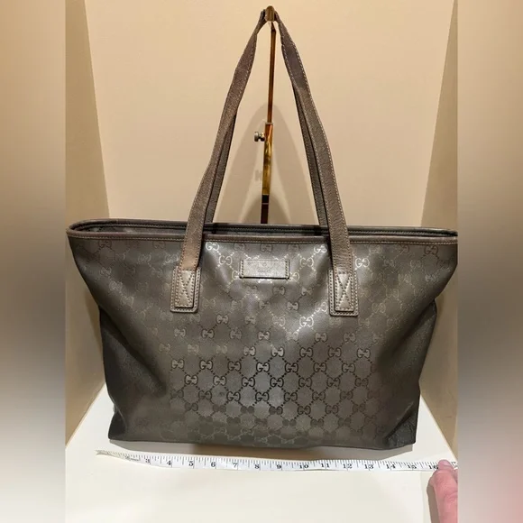 Gucci Metallic Monogram Zip Top Tote Bag - Picture 7 of 14
